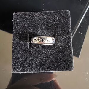 Bomb Party Sterling Silver and Black Women's Ring